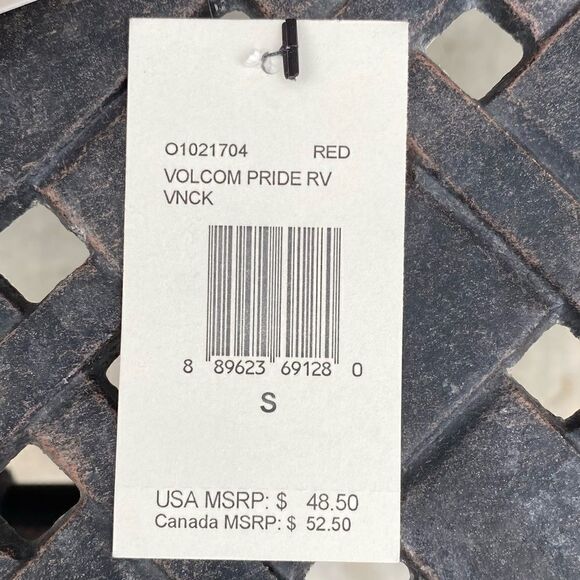 VOLCOM PRIDE RED/WHITE/BLUE REVERSIBLE V NECK BIKINI TOP SIZE SMALL NWT - Picture 9 of 14